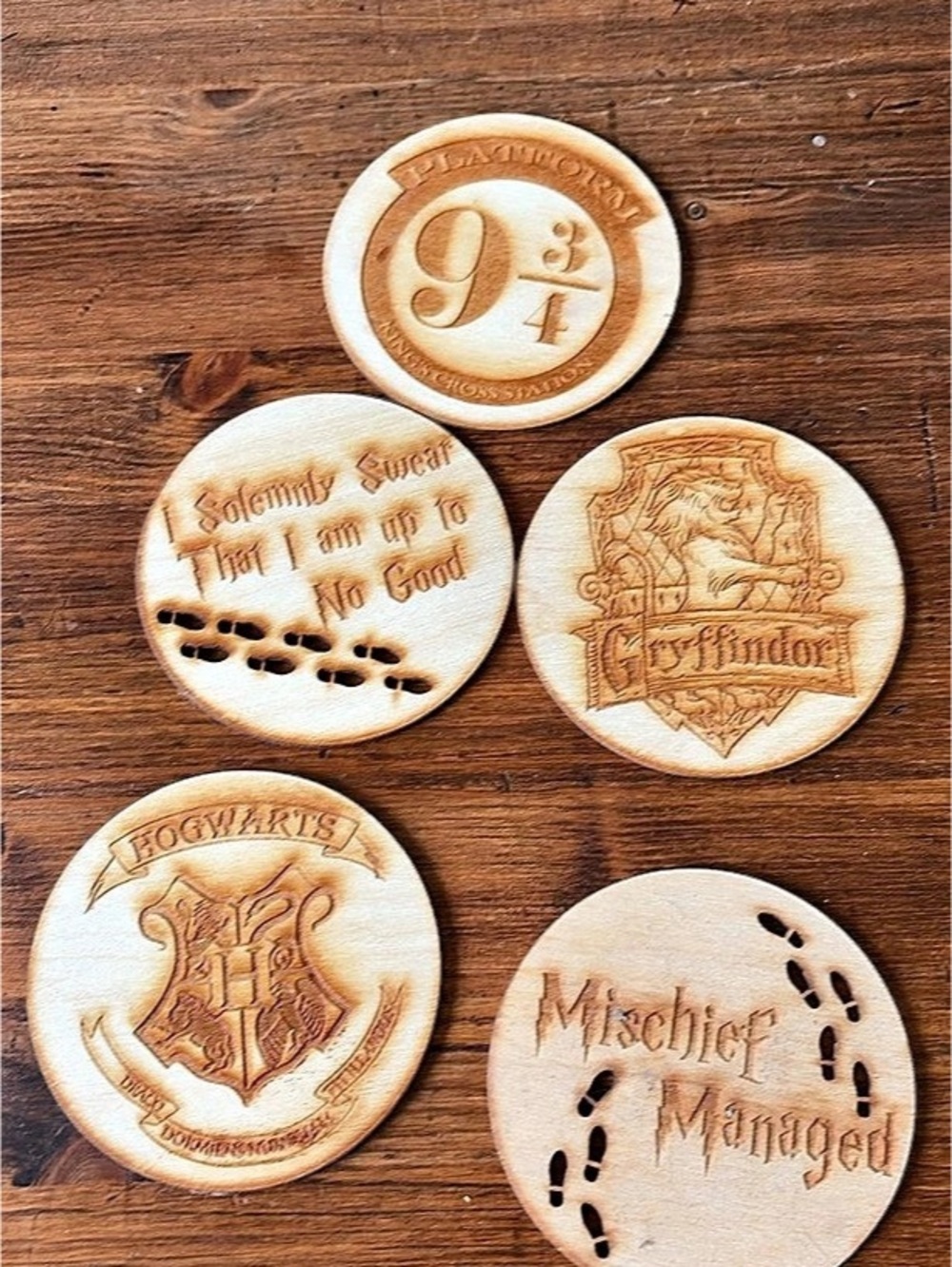 Harry Potter Hogwarts House coasters Set of 5